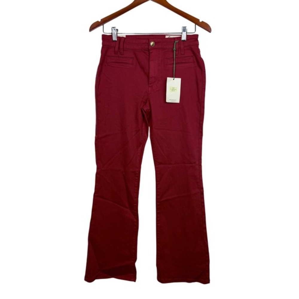 Cosmic Blue Love Flare Ankle Pants‎ Women 27P Carmine Red NWT - Picture 3 of 8